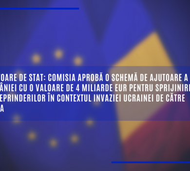 Schemă de ajutoare a României cu o valoare de 4 miliarde EUR pentru sprijinirea întreprinderilor în contextul invaziei Ucrainei de către Rusia